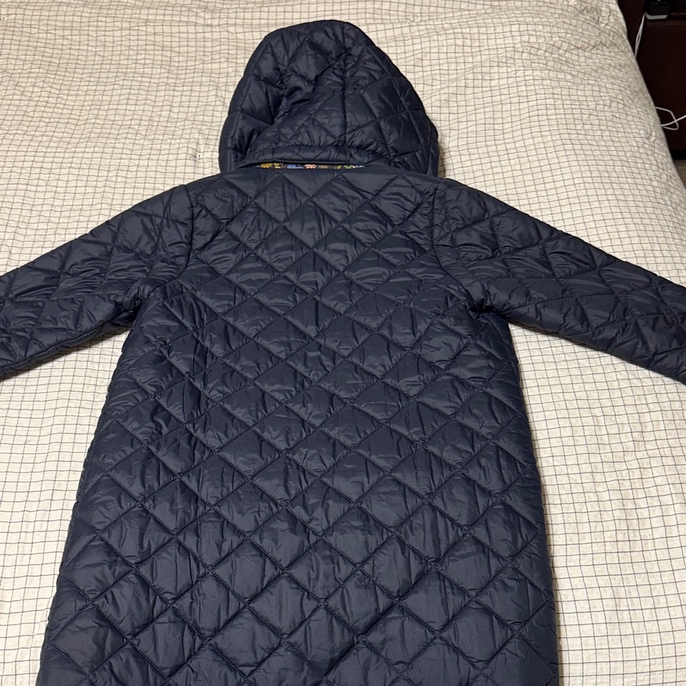 Barbour Navy Quilted Coat with Floral Interior - Picture 5 of 7
